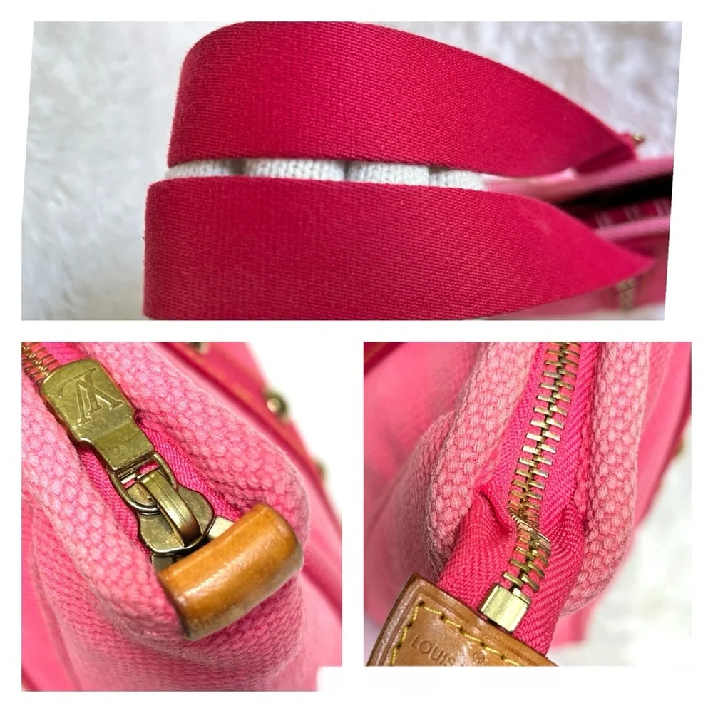 LOUIS VUITTON Antigua Cabas Hippo MM Women’s Shoulder Bag Tote Bag Pink Red